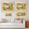 Designart - Rural Green Landscape With Boat - Lake House Print on Natural Pine Wood